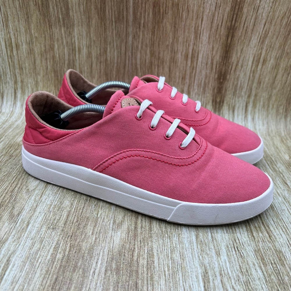 OluKai Kohu Women's Size 9.5 Coral Rose Canvas Sneakers Casual Shoes‎ Low Top